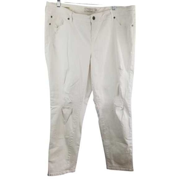 torrid Denim - Torrid Women's Boyfriend White Jeans with Distressing Sz 22XT